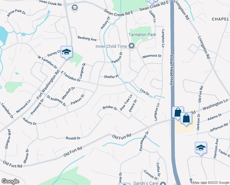 map of restaurants, bars, coffee shops, grocery stores, and more near 12711 Hallwood Place in Fort Washington