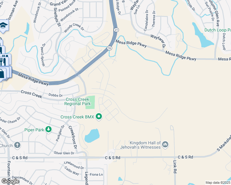 map of restaurants, bars, coffee shops, grocery stores, and more near 7876 Stockton Drive in Fountain