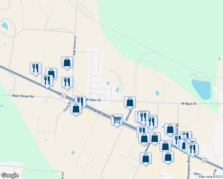 map of restaurants, bars, coffee shops, grocery stores, and more near 26 Sunset Village in Sedalia