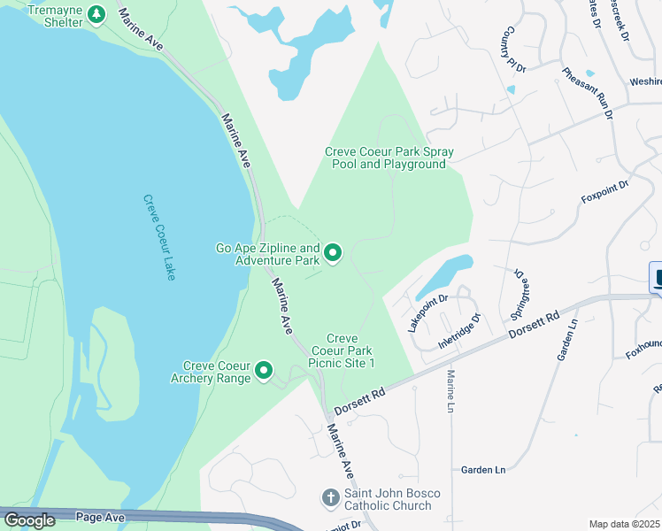 map of restaurants, bars, coffee shops, grocery stores, and more near 13219 Streetcar Drive in Maryland Heights