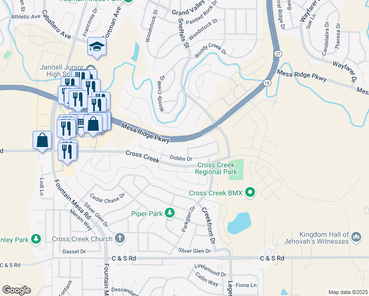 map of restaurants, bars, coffee shops, grocery stores, and more near 7916 Gate Post Lane in Fountain