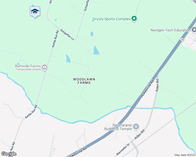 map of restaurants, bars, coffee shops, grocery stores, and more near 11027 Round Hill Drive in Nokesville