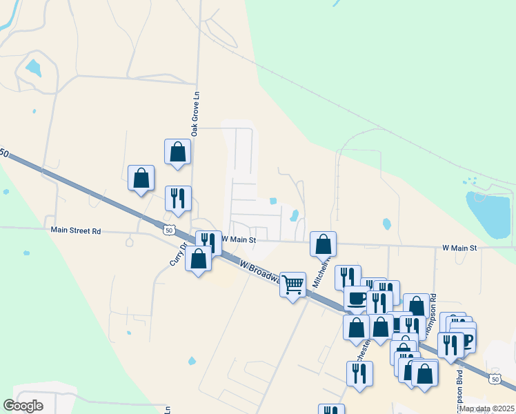 map of restaurants, bars, coffee shops, grocery stores, and more near 26-80 Sunset Village in Sedalia