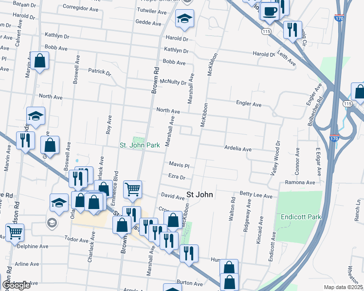 map of restaurants, bars, coffee shops, grocery stores, and more near in Saint John