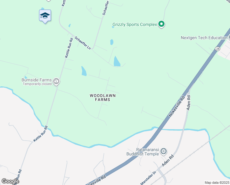 map of restaurants, bars, coffee shops, grocery stores, and more near 11027 Round Hill Drive in Nokesville
