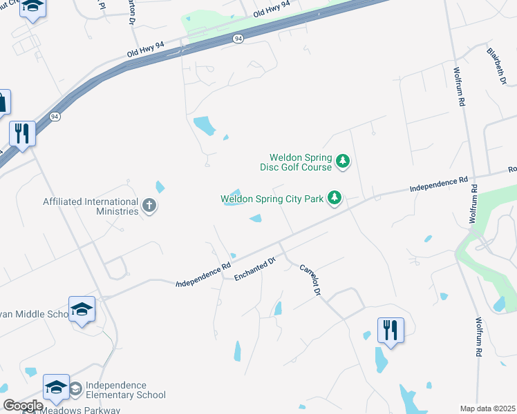map of restaurants, bars, coffee shops, grocery stores, and more near 811 Butterfly Lane in St. Charles