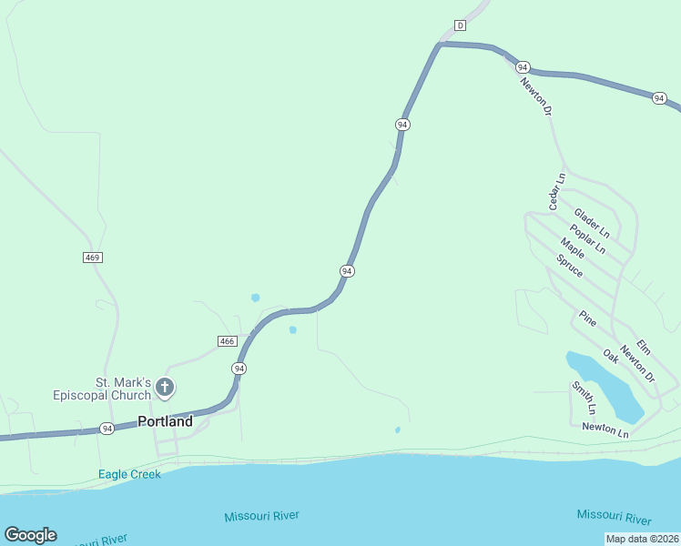 map of restaurants, bars, coffee shops, grocery stores, and more near 10651 Missouri 94 in Portland
