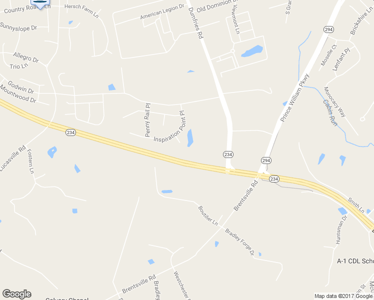map of restaurants, bars, coffee shops, grocery stores, and more near 10923 Inspiration Point Pl in Manassas