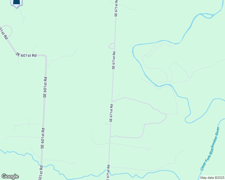 map of restaurants, bars, coffee shops, grocery stores, and more near Southeast 671st Road in Warrensburg