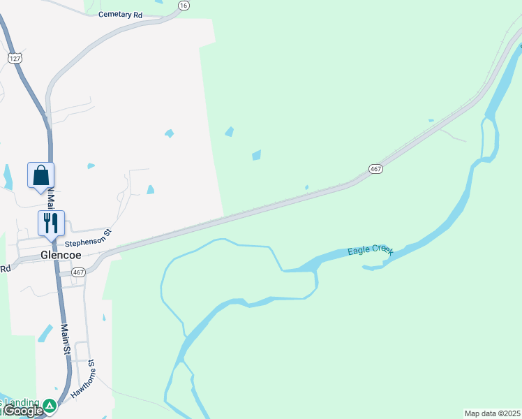 map of restaurants, bars, coffee shops, grocery stores, and more near Warsaw Road in Glencoe