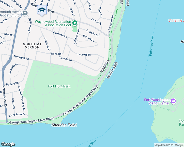 map of restaurants, bars, coffee shops, grocery stores, and more near 919 Priscilla Lane in Alexandria