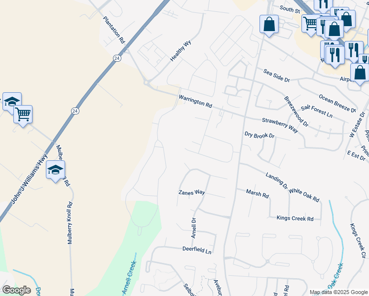 map of restaurants, bars, coffee shops, grocery stores, and more near 31832 Carmine Drive in Rehoboth Beach