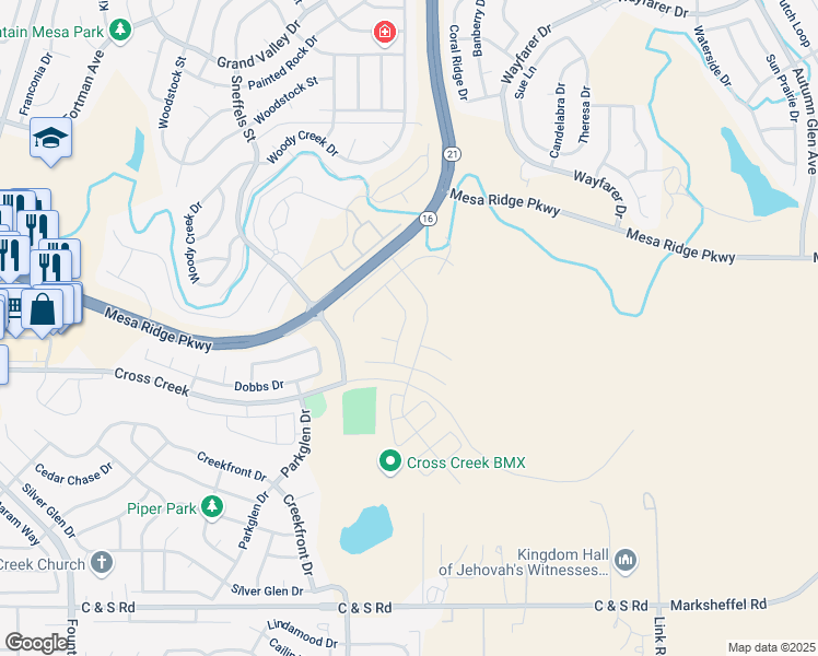 map of restaurants, bars, coffee shops, grocery stores, and more near 7913 Morton Drive in Fountain