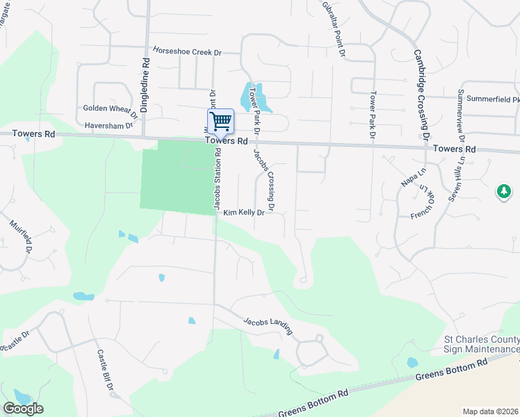 map of restaurants, bars, coffee shops, grocery stores, and more near 4019 Kim Kelly Drive in Saint Charles