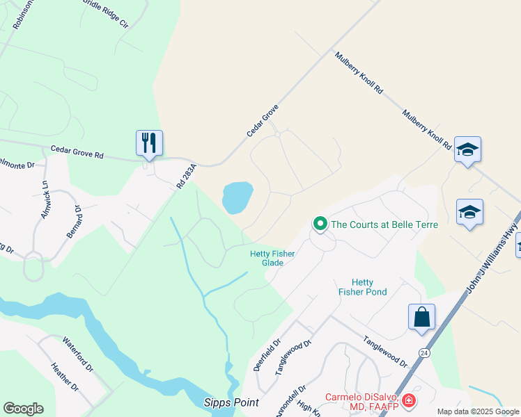 map of restaurants, bars, coffee shops, grocery stores, and more near 22144 Welches Way in Lewes