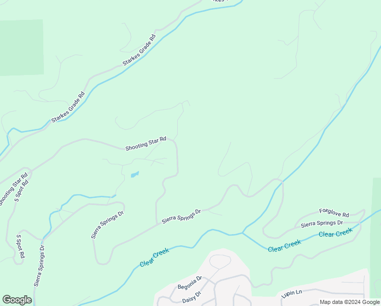 map of restaurants, bars, coffee shops, grocery stores, and more near 5461 Shooting Star Road in Pollock Pines