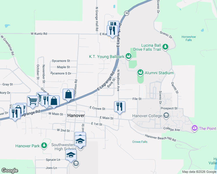 map of restaurants, bars, coffee shops, grocery stores, and more near 230 Bank Street in Hanover