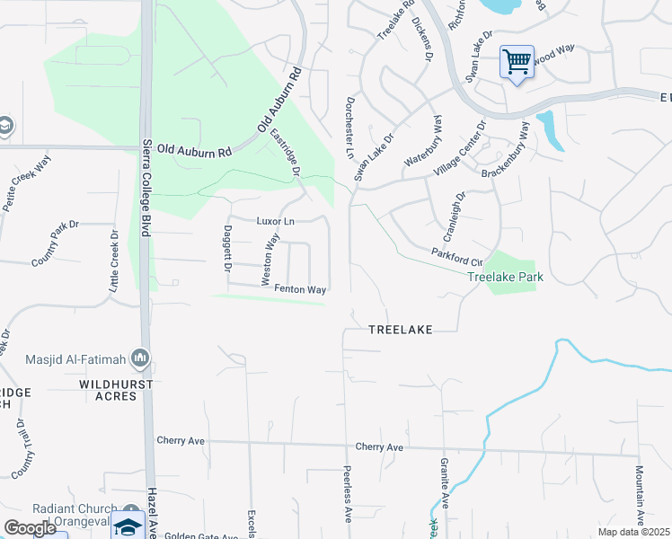 map of restaurants, bars, coffee shops, grocery stores, and more near 5430 Fenton Way in Roseville