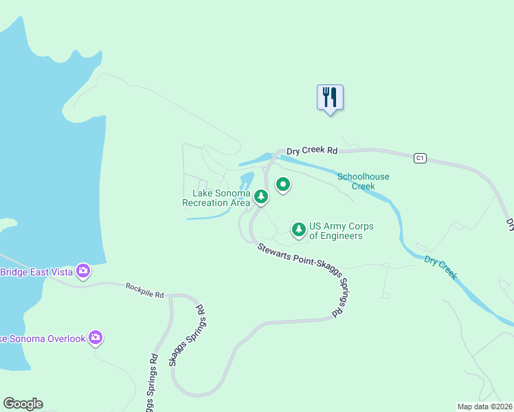 map of restaurants, bars, coffee shops, grocery stores, and more near 3246 Skaggs Springs Road in Geyserville