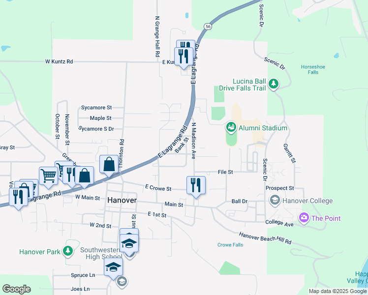 map of restaurants, bars, coffee shops, grocery stores, and more near 230 Bank Street in Hanover