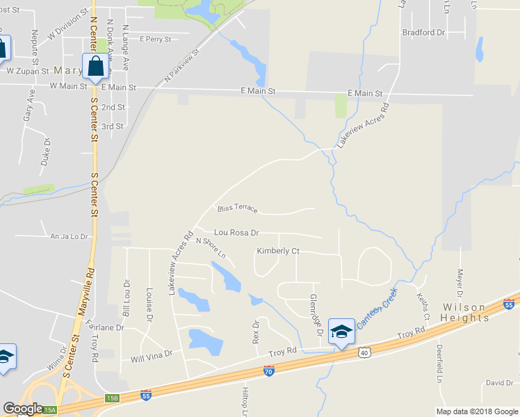 map of restaurants, bars, coffee shops, grocery stores, and more near 15 Bliss Terrace in Collinsville