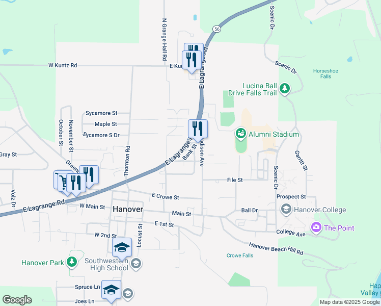 map of restaurants, bars, coffee shops, grocery stores, and more near 230 Bank Street in Hanover