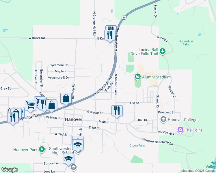 map of restaurants, bars, coffee shops, grocery stores, and more near 230 Bank Street in Hanover