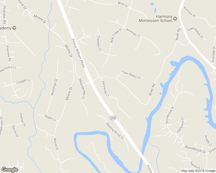 map of restaurants, bars, coffee shops, grocery stores, and more near 10871 Peninsula Court in Manassas