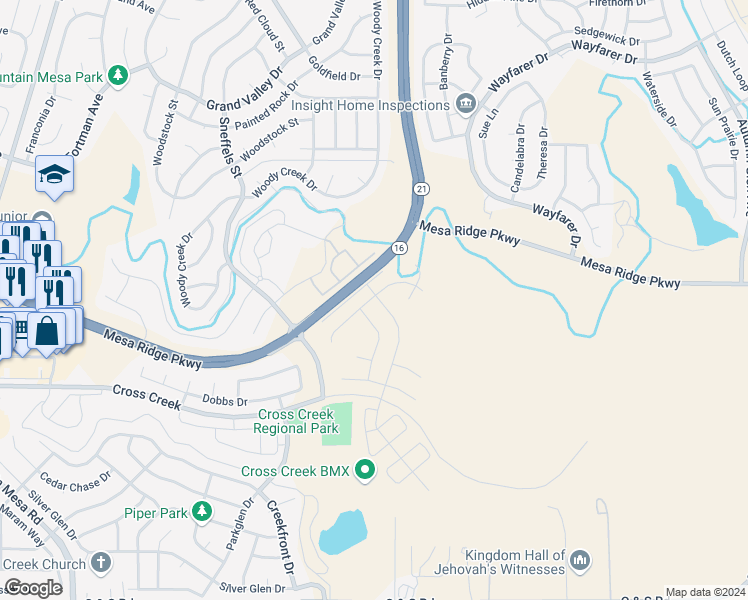 map of restaurants, bars, coffee shops, grocery stores, and more near 7806 Wythe Drive in Fountain