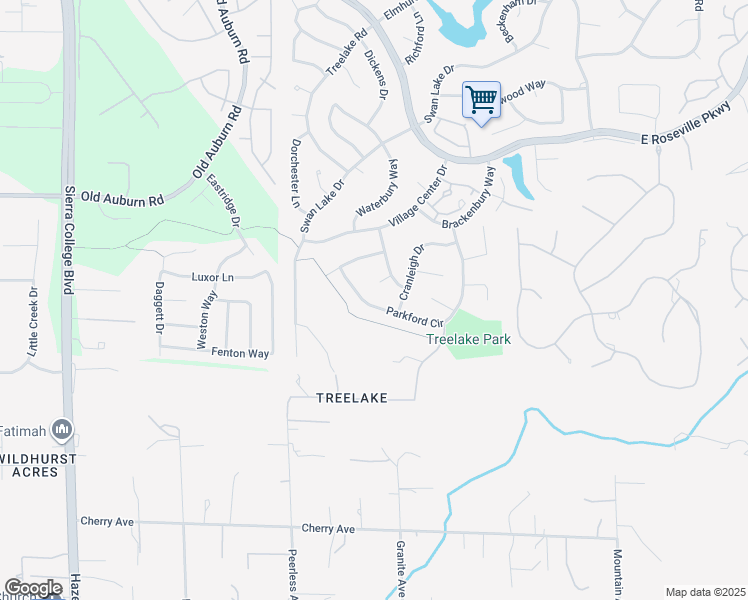 map of restaurants, bars, coffee shops, grocery stores, and more near 5450 Parkford Circle in Granite Bay