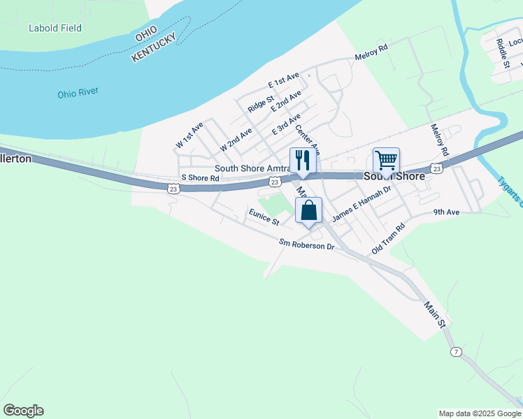 map of restaurants, bars, coffee shops, grocery stores, and more near 2 Apartment Drive in South Shore