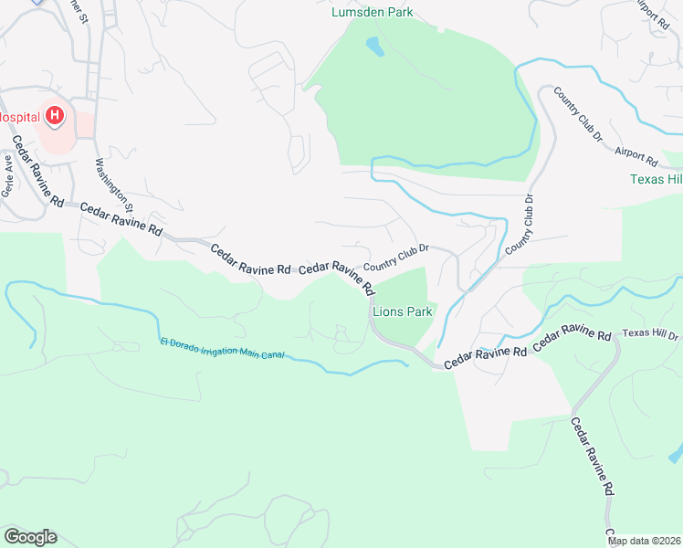 map of restaurants, bars, coffee shops, grocery stores, and more near 3588 Cedar Ravine Road in Kelsey