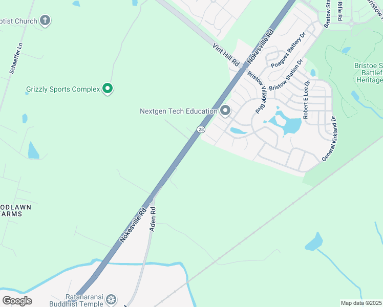 map of restaurants, bars, coffee shops, grocery stores, and more near 12143 Nokesville Rd in Bristow