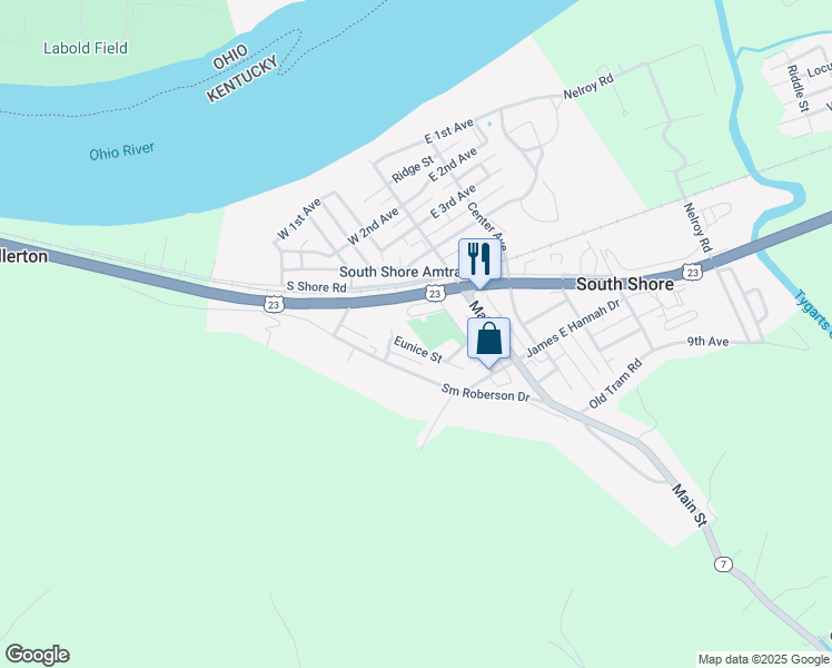 map of restaurants, bars, coffee shops, grocery stores, and more near 2 Apartment Drive in South Shore