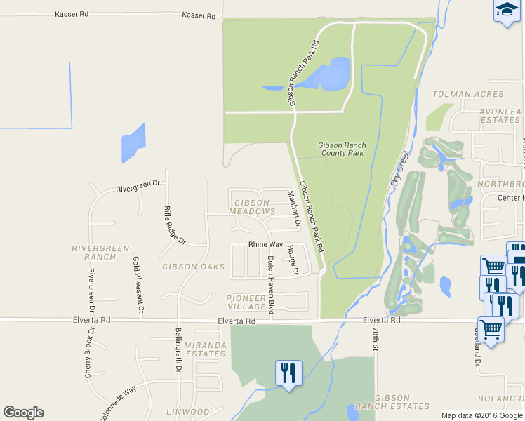 map of restaurants, bars, coffee shops, grocery stores, and more near 8373 Rasmussen Circle in Elverta