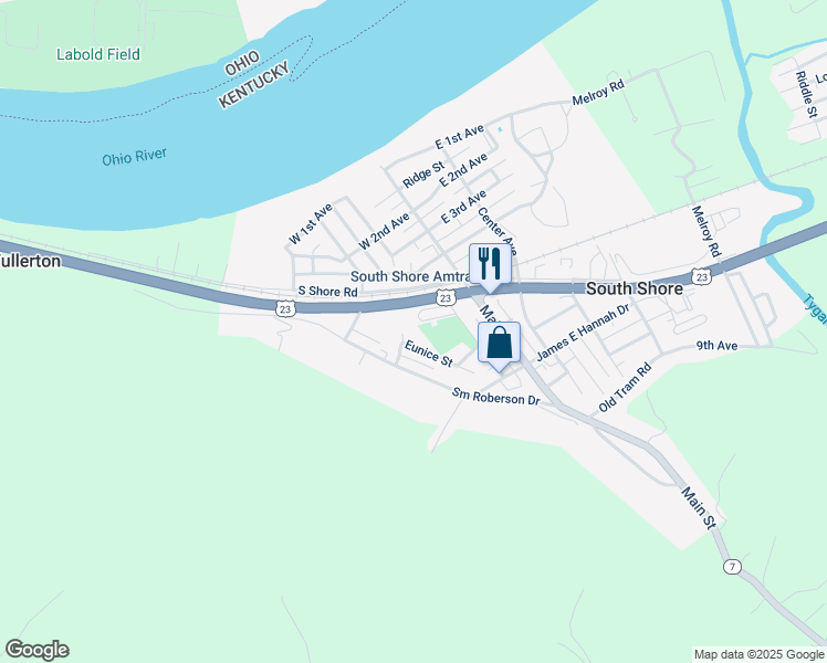 map of restaurants, bars, coffee shops, grocery stores, and more near 2 Apartment Drive in South Shore