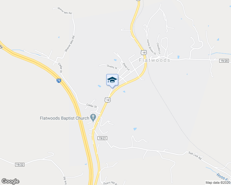 map of restaurants, bars, coffee shops, grocery stores, and more near 652 Gauley Turnpike in Flatwoods