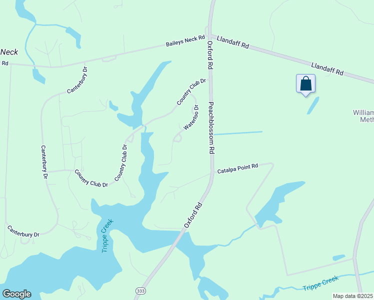 map of restaurants, bars, coffee shops, grocery stores, and more near 6197 Waterloo Drive in Easton