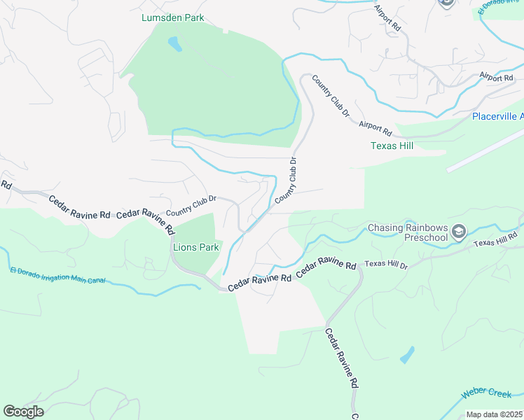 map of restaurants, bars, coffee shops, grocery stores, and more near 1587 Country Club Drive in Placerville