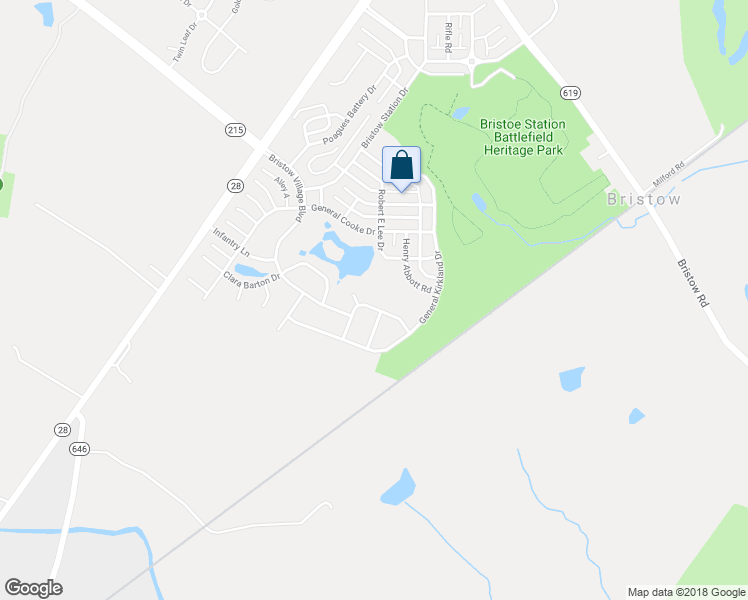 map of restaurants, bars, coffee shops, grocery stores, and more near 11812 Clarks Mountain Road in Bristow