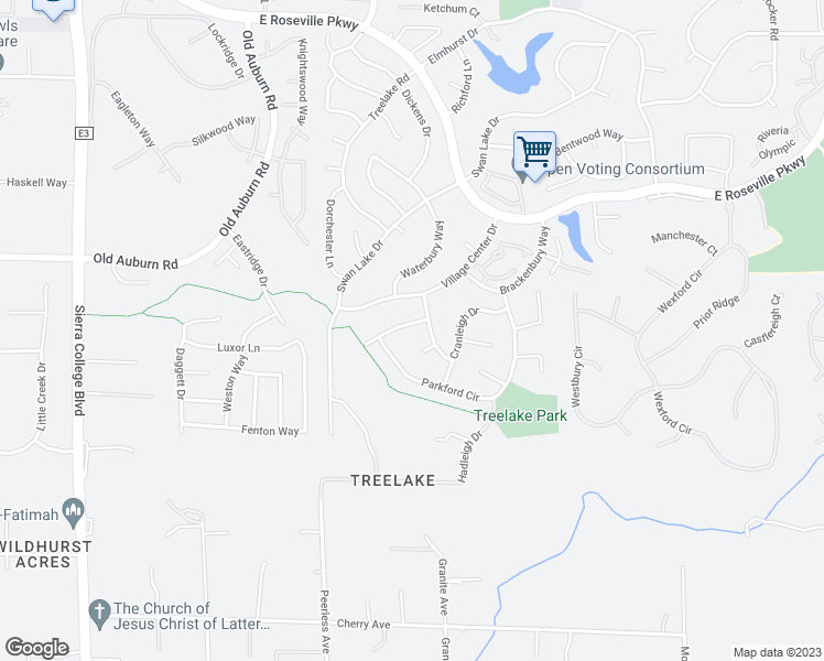 map of restaurants, bars, coffee shops, grocery stores, and more near 9823 Penbridge Drive in Granite Bay