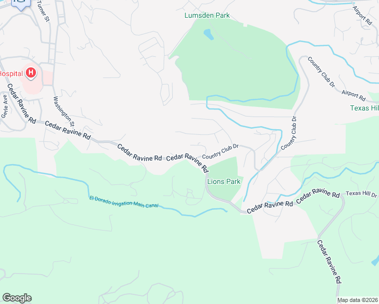 map of restaurants, bars, coffee shops, grocery stores, and more near 3588 Cedar Ravine Road in Kelsey