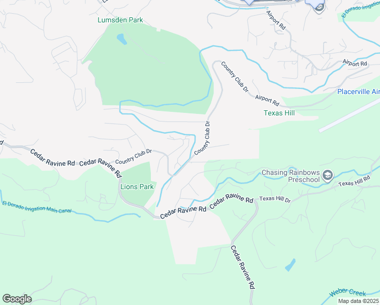 map of restaurants, bars, coffee shops, grocery stores, and more near 1587 Country Club Drive in Placerville