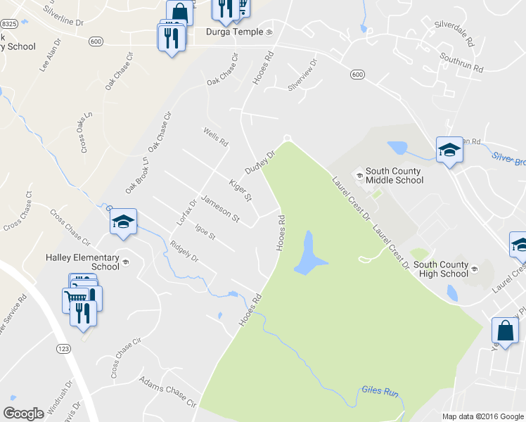 map of restaurants, bars, coffee shops, grocery stores, and more near 8807 Talbert Road in Lorton