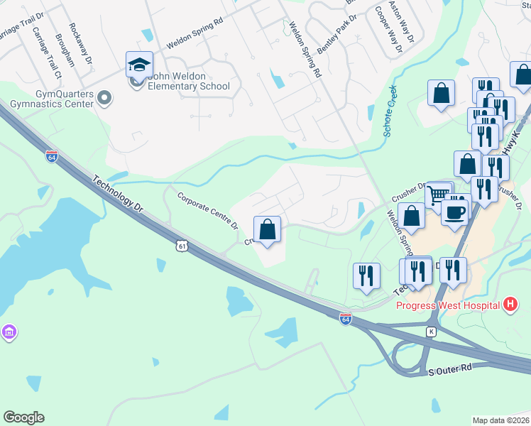 map of restaurants, bars, coffee shops, grocery stores, and more near 19 Un Road in O'Fallon