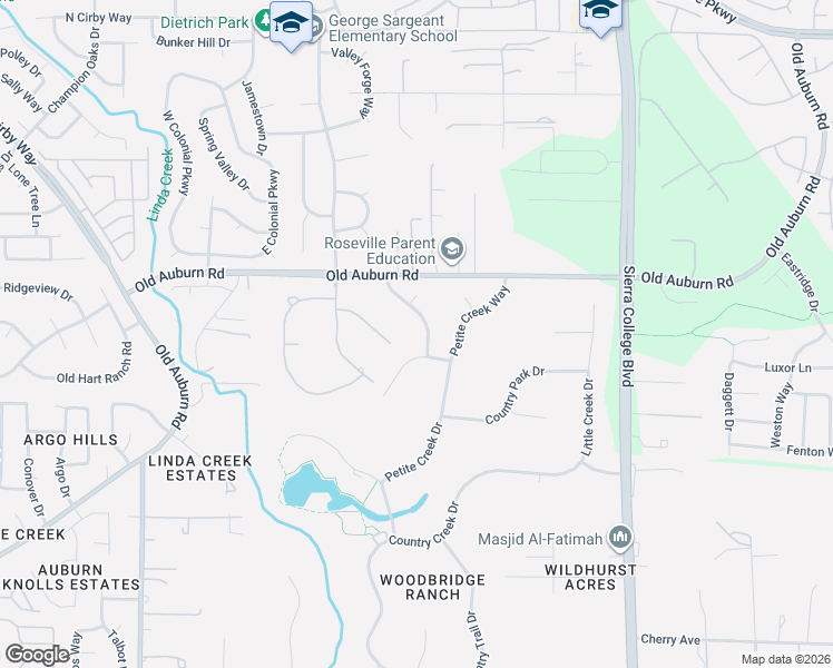 map of restaurants, bars, coffee shops, grocery stores, and more near 8825 Old Country Road in Roseville
