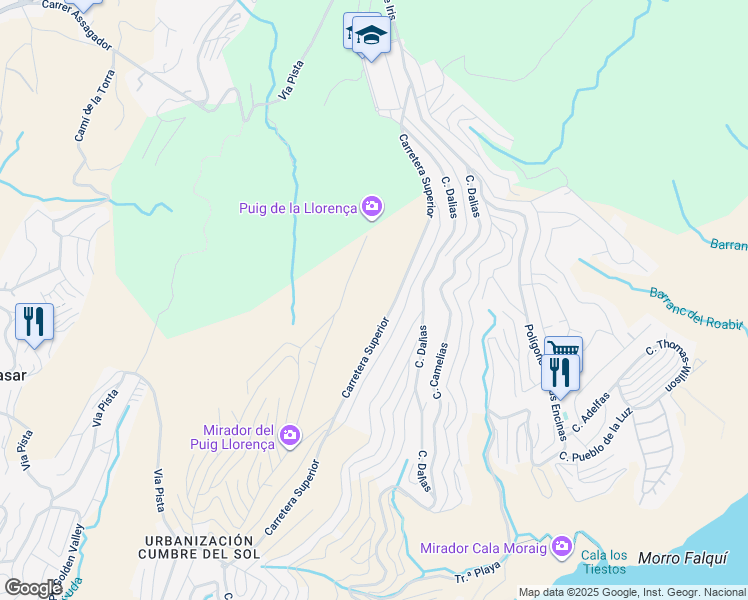 map of restaurants, bars, coffee shops, grocery stores, and more near 81 Carretera Superior in El Poble Nou de Benitatxell