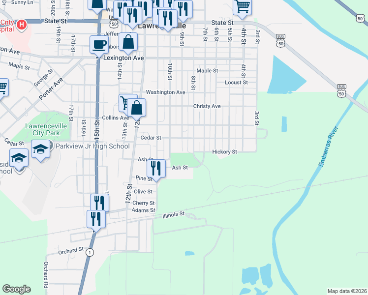 map of restaurants, bars, coffee shops, grocery stores, and more near 1600-1698 9th St in Lawrenceville