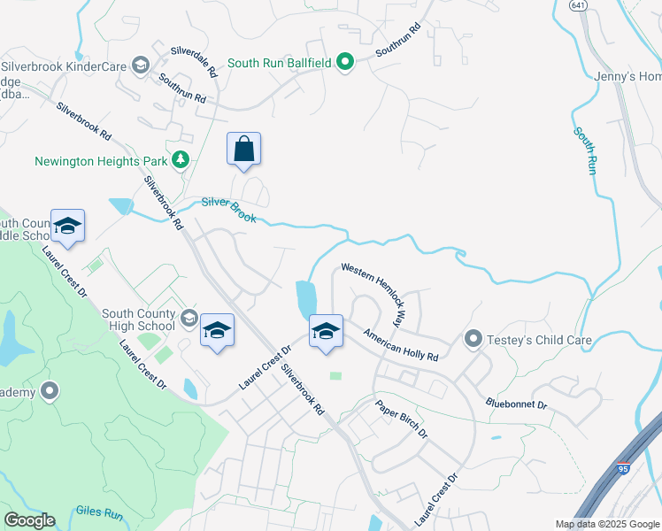 map of restaurants, bars, coffee shops, grocery stores, and more near 8848 Western Hemlock Way in Lorton
