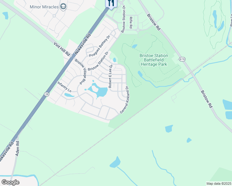 map of restaurants, bars, coffee shops, grocery stores, and more near 11713 Robert E Lee Drive in Bristow